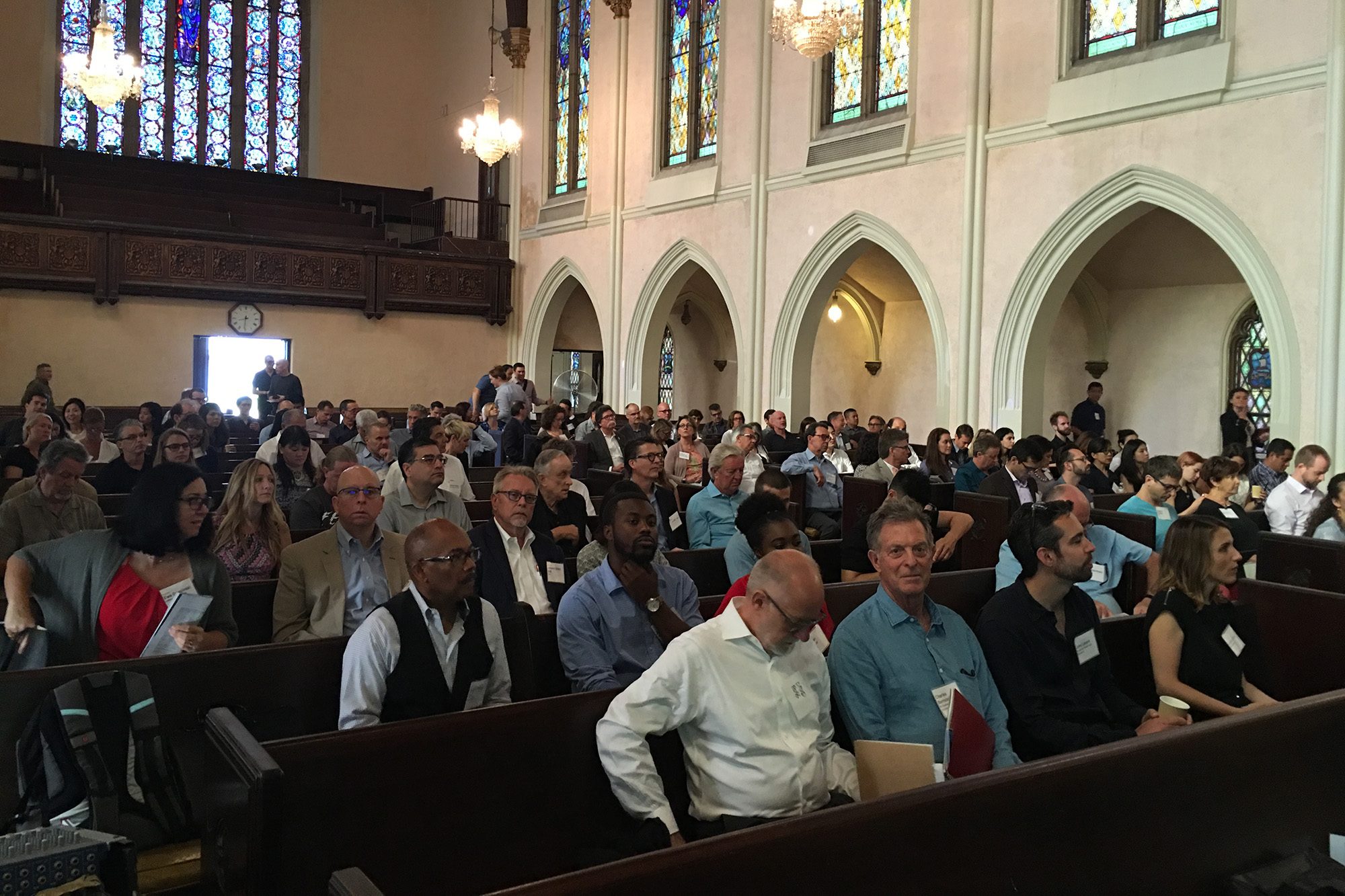 Design for Dignity conference attendees at McCarty Memorial Christian Church. Photo | <a href="http://www.paul-redmond.com/" target="_blank" rel="noopener">AIA Los Angeles</a>