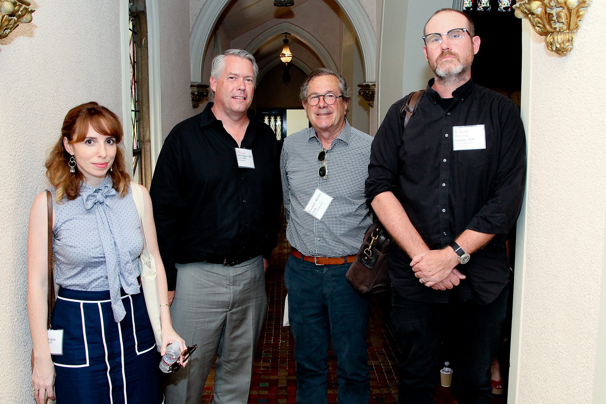 left to right: Sofia Borges, John S Egan AIA, David C Martin FAIA, and R Scott Mitchell at 2017 Design for Dignity Conference